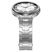 For Samsung Galaxy Watch 4 40 / 44mm Lron Man Curved Connection Stainless Steel Watch Band(Silver)