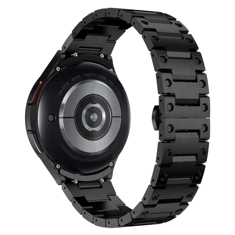 For Samsung Galaxy Watch 6 40 / 44mm Dual Circle Curved Connection Stainless Steel Watch Band(Black)