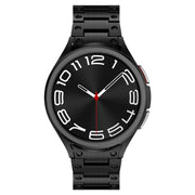 For Samsung Galaxy Watch 6 40 / 44mm Dual Circle Curved Connection Stainless Steel Watch Band(Black)