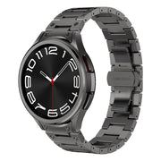 For Samsung Galaxy Watch 6 40 / 44mm Dual Circle Curved Connection Stainless Steel Watch Band(Gray)