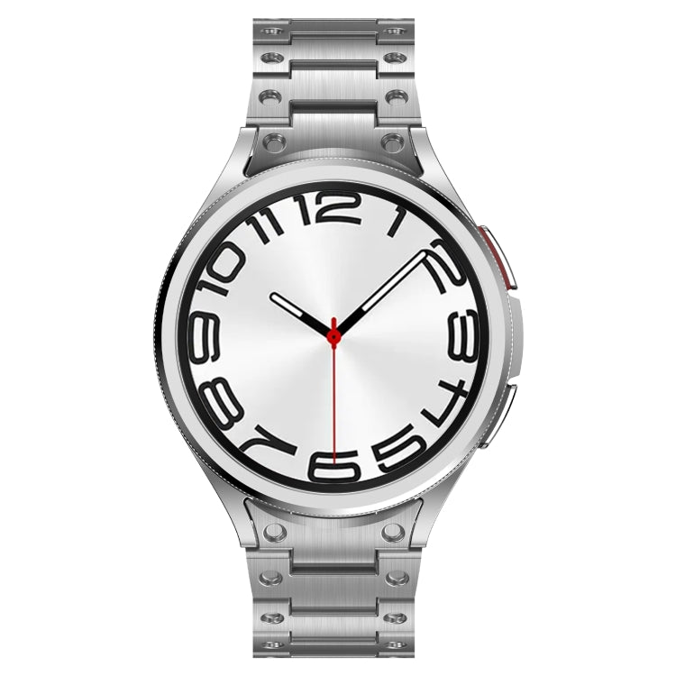 For Samsung Galaxy Watch 5 Pro Dual Circle Curved Connection Stainless Steel Watch Band(Silver)