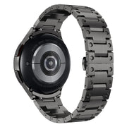 For Samsung Galaxy Watch 4 40 / 44mm Dual Circle Curved Connection Stainless Steel Watch Band(Gray)