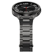 For Samsung Galaxy Watch 4 40 / 44mm Dual Circle Curved Connection Stainless Steel Watch Band(Gray)
