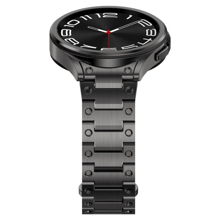For Samsung Galaxy Watch 4 40 / 44mm Dual Circle Curved Connection Stainless Steel Watch Band(Gray)