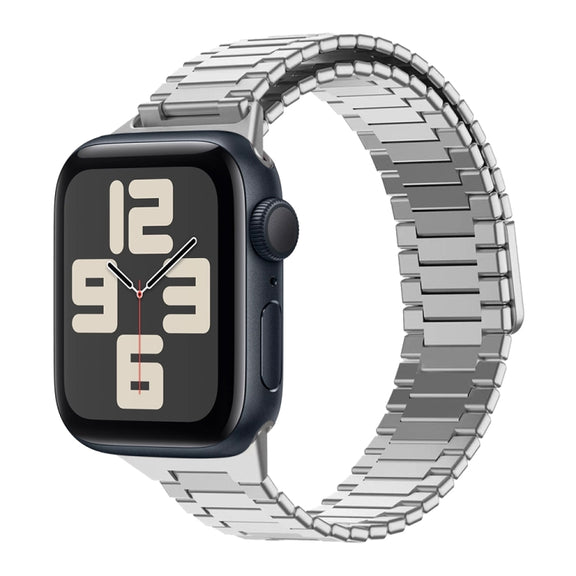 For Apple Watch SE 2023 40mm Bamboo Magnetic Stainless Steel Metal Watch Strap(Silver)