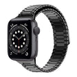 For Apple Watch Series 6 44mm Bamboo Magnetic Stainless Steel Metal Watch Strap(Black) - Watch Bands by PMC TechLife | Online Shopping South Africa | PMC TechLife