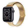 For Apple Watch Series 6 44mm Bamboo Magnetic Stainless Steel Metal Watch Strap(Gold) - Watch Bands by PMC TechLife | Online Shopping South Africa | PMC TechLife