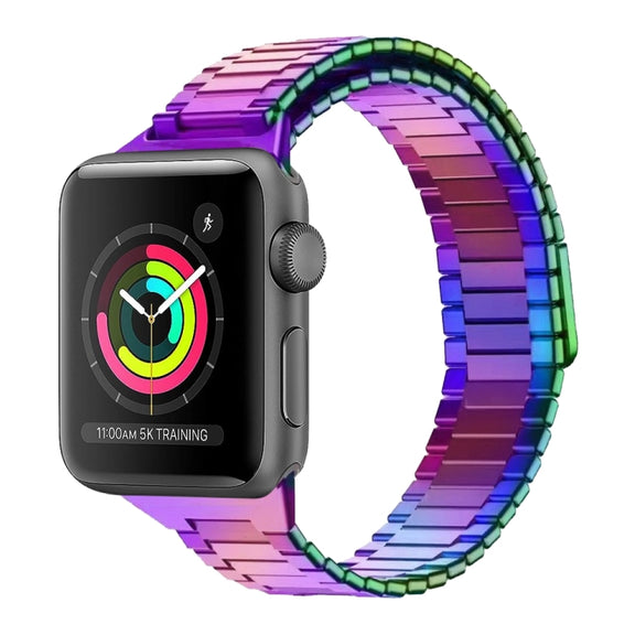 For Apple Watch Series 3 42mm Bamboo Magnetic Stainless Steel Metal Watch Strap(Color)