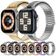 For Apple Watch Series 9 41mm Bamboo Magnetic Stainless Steel Metal Watch Strap(Black)