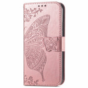 For Blackview A96 Butterfly Love Flower Embossed Leather Phone Case(Rose Gold)