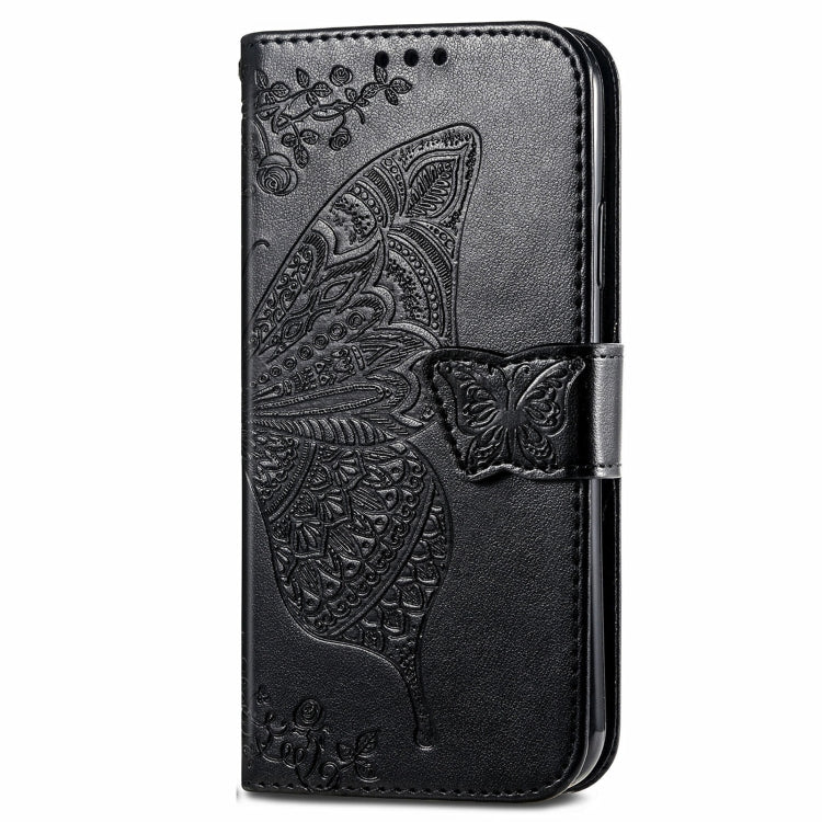 For Blackview A96 Butterfly Love Flower Embossed Leather Phone Case(Black)