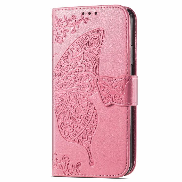 For Blackview A96 Butterfly Love Flower Embossed Leather Phone Case(Pink)