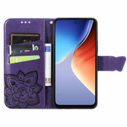 For Blackview A96 Butterfly Love Flower Embossed Leather Phone Case(Dark Purple)