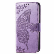 For Blackview A96 Butterfly Love Flower Embossed Leather Phone Case(Light Purple)