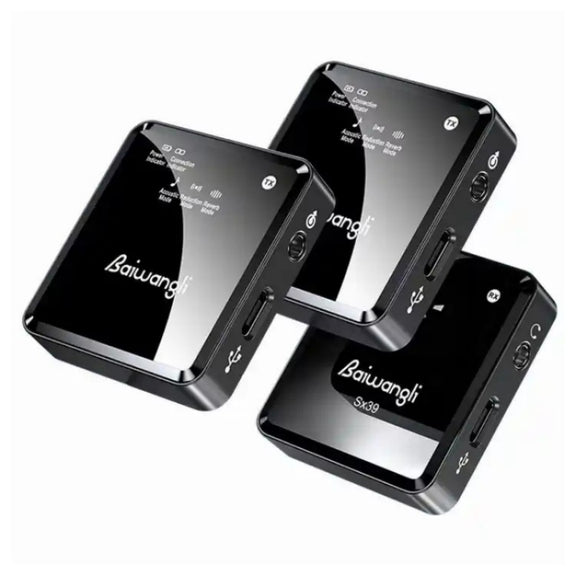 SX39 For iPhone Lavalier Wireless Noise Reduction Microphone with Dual Transmitter + Receiver