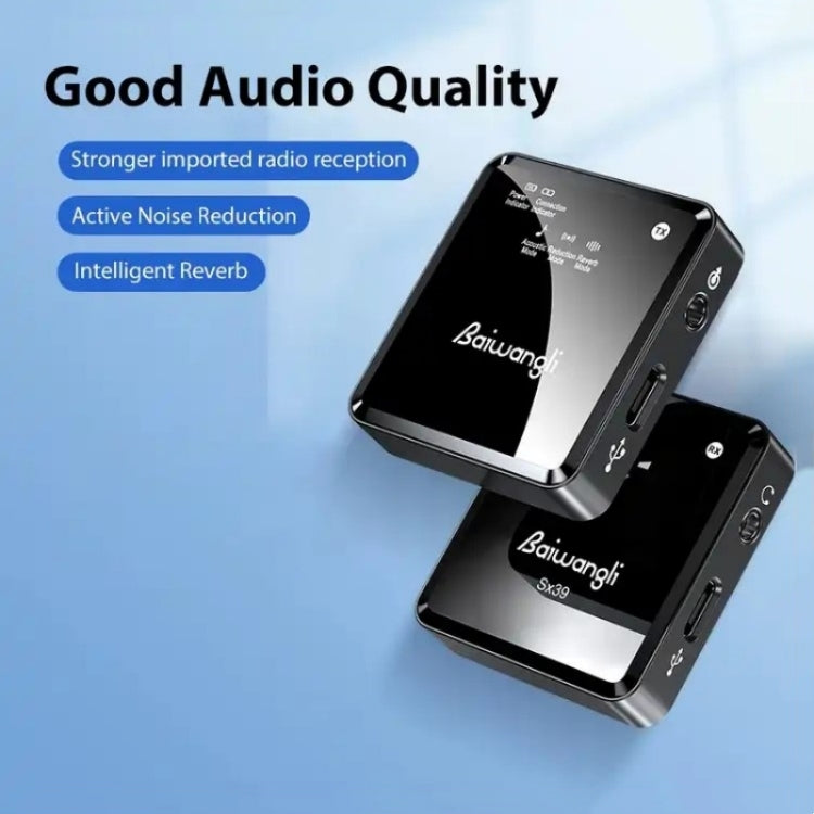 SX39 For USB-C / Type-C Port Lavalier Wireless Noise Reduction Microphone with Dual Transmitter + Receiver