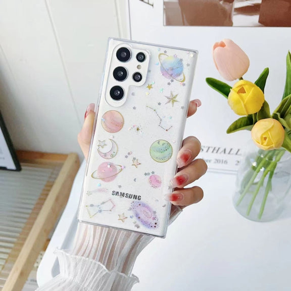 For Samsung Galaxy S25 Ultra 5G Cosmic Star Glitter Epoxy TPU Phone Case(Transparent)