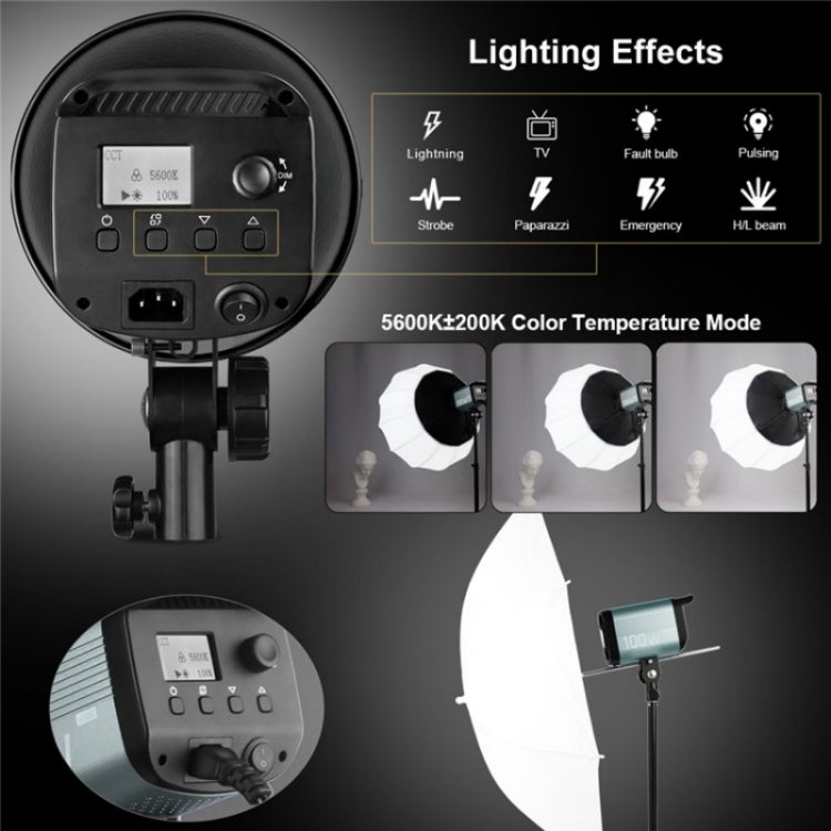 VLOGLITE P100 Professional Photography Video Fill Light 100W High Powerful Bright COB LED Light, Plug:EU Plug