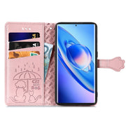 For Blackview A200 Pro Cat and Dog Embossed Leather Phone Case(Rose Gold)
