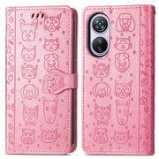 For Blackview A200 Pro Cat and Dog Embossed Leather Phone Case(Pink)