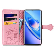 For Blackview A200 Pro Cat and Dog Embossed Leather Phone Case(Pink)