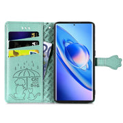 For Blackview A200 Pro Cat and Dog Embossed Leather Phone Case(Green)