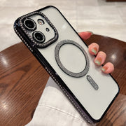 For iPhone  11 Diamond Plated MagSafe TPU Phone Case(Black)