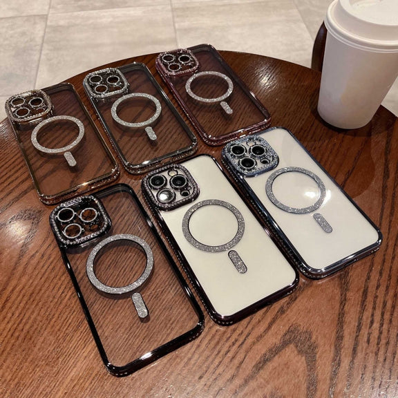 For iPhone  11 Diamond Plated MagSafe TPU Phone Case(Black)