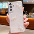 For Samsung Galaxy S25 5G Pearl Bow Glitter Epoxy TPU Phone Case(Three Knots) - Galaxy S25 5G Cases by PMC TechLife | Online Shopping South Africa | PMC TechLife | Buy Now Pay Later Mobicred