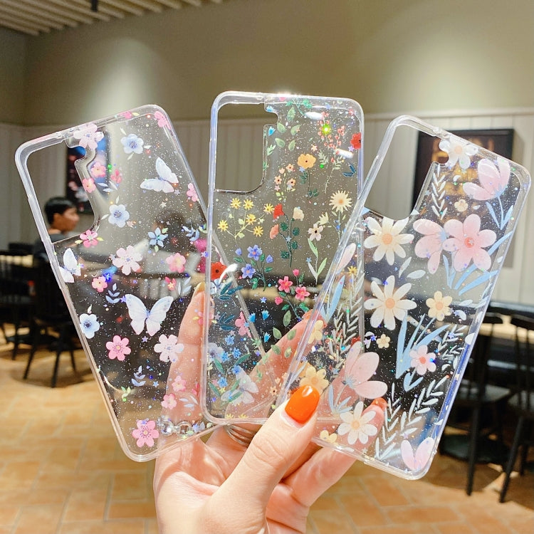 For Samsung Galaxy A55 Fresh Small Floral Epoxy TPU Phone Case(D05 Blue Floral)