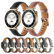 For Huawei Watch GT4 41mm 18mm Thread Pin Buckle Leather Watch Band(Light Brown)