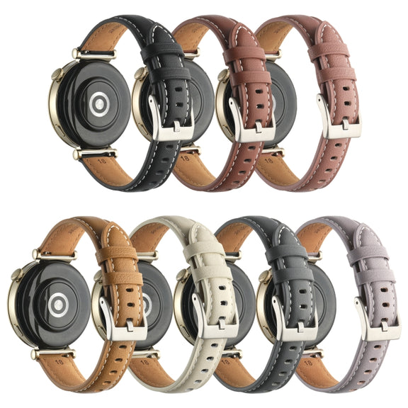 For Huawei Watch GT4 41mm 18mm Thread Pin Buckle Leather Watch Band(Light Brown)