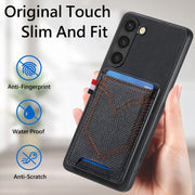 For Samsung Galaxy S25 5G Denim Texture Leather Skin Phone Case with Card Slot(Black)