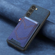 For Samsung Galaxy S25 5G Denim Texture Leather Skin Phone Case with Card Slot(Blue)