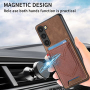 For Samsung Galaxy S25 5G Denim Texture Leather Skin Phone Case with Card Slot(Brown)