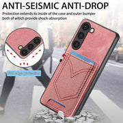 For Samsung Galaxy S25 5G Denim Texture Leather Skin Phone Case with Card Slot(Pink)