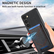 For Samsung Galaxy S25+ 5G Denim Texture Leather Skin Phone Case with Card Slot(Black)