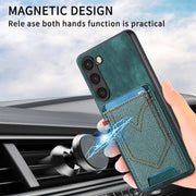 For Samsung Galaxy S25+ 5G Denim Texture Leather Skin Phone Case with Card Slot(Green)