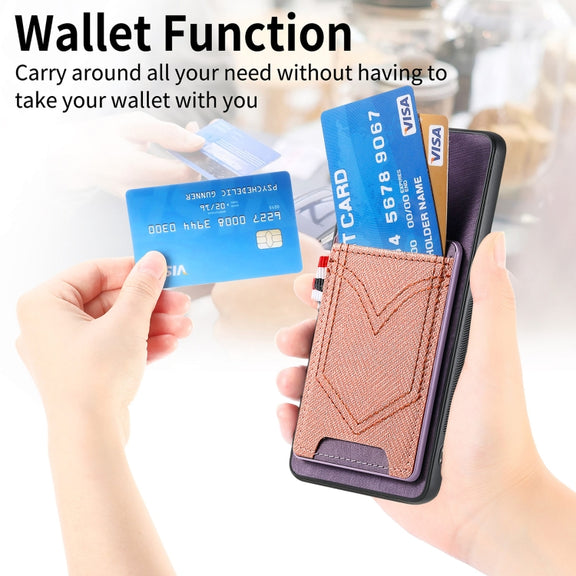 For Samsung Galaxy S25+ 5G Denim Texture Leather Skin Phone Case with Card Slot(Purple)