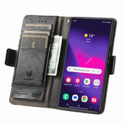 For Samsung Galaxy S25 Ultra 5G CaseNeo Splicing Dual Magnetic Buckle Leather Phone Case(Black)