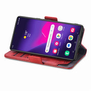 For Samsung Galaxy S25 Ultra 5G CaseNeo Splicing Dual Magnetic Buckle Leather Phone Case(Red)