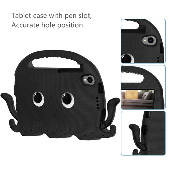 For TCL Tab 8 LE / WiFi 2023 Octopus Style EVA Hybrid PC Shockproof Tablet Case with Strap(Black)