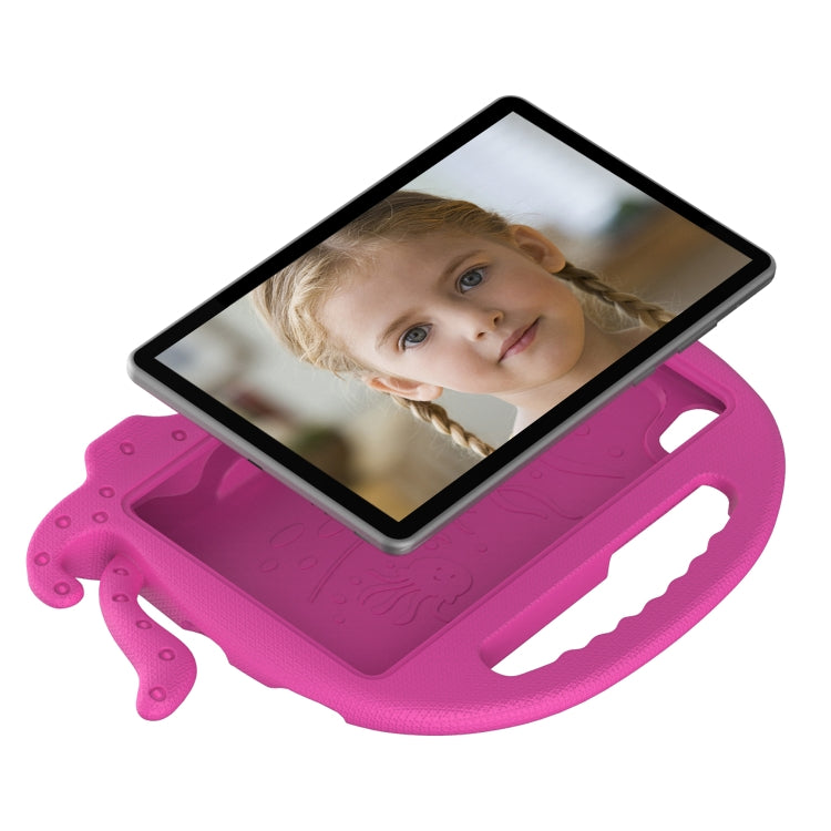For TCL Tab 8 LE / WiFi 2023 Octopus Style EVA Hybrid PC Shockproof Tablet Case with Strap(Rose Red)