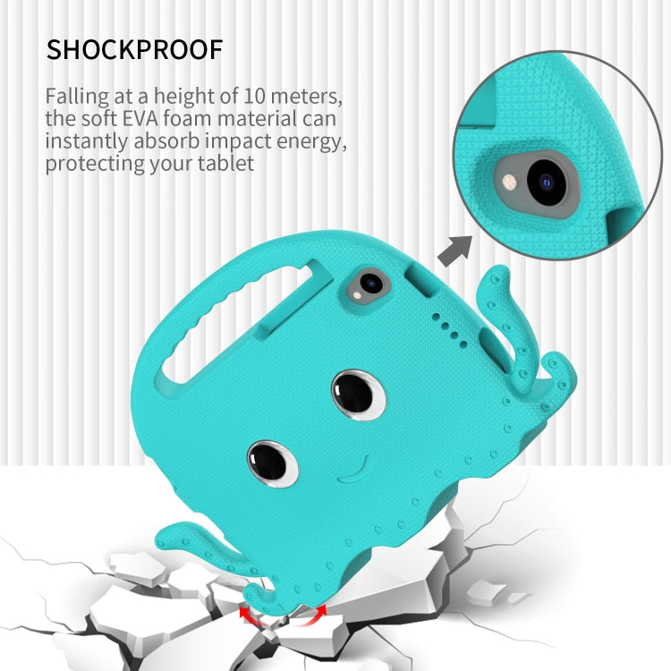 For TCL Tab 8 LE / WiFi 2023 Octopus Style EVA Hybrid PC Shockproof Tablet Case with Strap(Glacial Green)