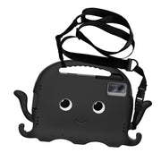 For Samsung Galaxy Tab S9 / S9 FE / S7 / S8 Octopus Style EVA Hybrid PC Shockproof Tablet Case with Strap(Black)