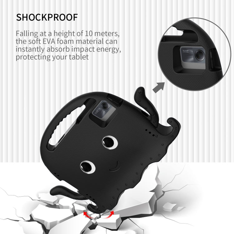 For Samsung Galaxy Tab S9 / S9 FE / S7 / S8 Octopus Style EVA Hybrid PC Shockproof Tablet Case with Strap(Black)