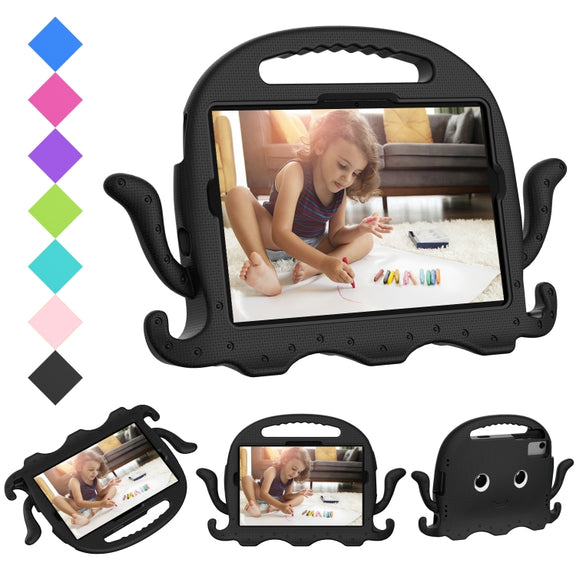 For Samsung Galaxy Tab S9 / S9 FE / S7 / S8 Octopus Style EVA Hybrid PC Shockproof Tablet Case with Strap(Black)