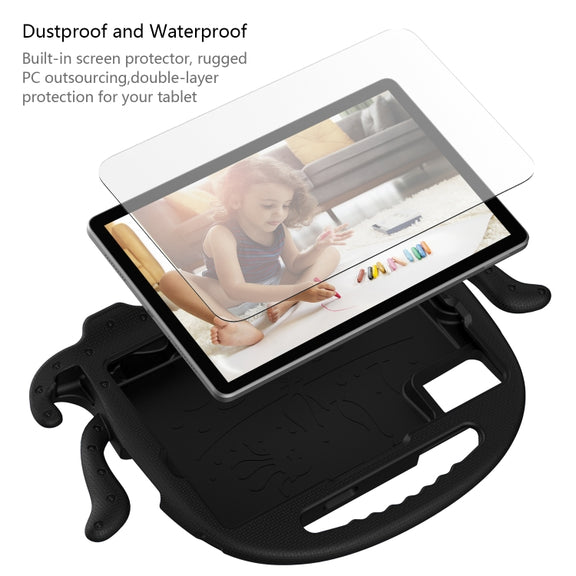 For Samsung Galaxy Tab S9 / S9 FE / S7 / S8 Octopus Style EVA Hybrid PC Shockproof Tablet Case with Strap(Black)