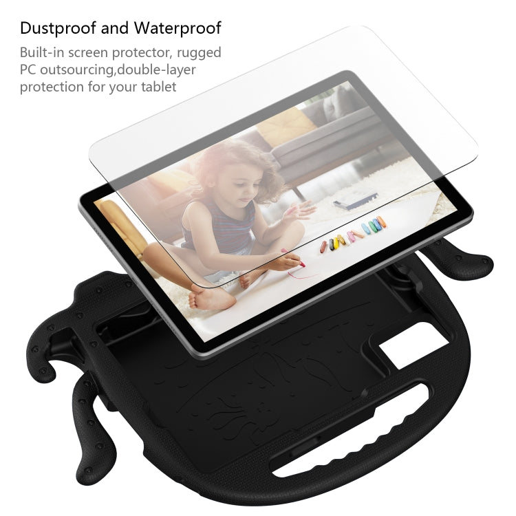 For Samsung Galaxy Tab S9 / S9 FE / S7 / S8 Octopus Style EVA Hybrid PC Shockproof Tablet Case with Strap(Black)