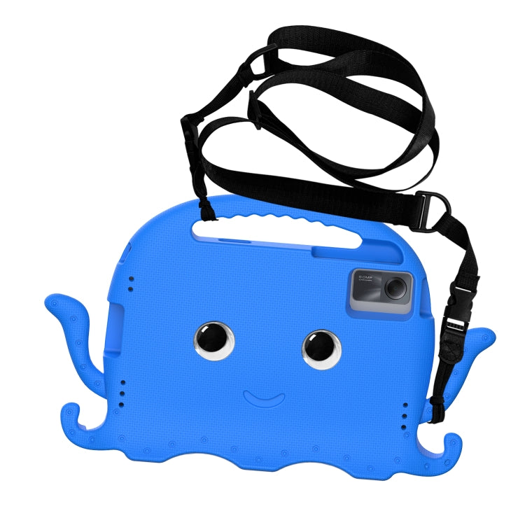 For Samsung Galaxy Tab S9 / S9 FE / S7 / S8 Octopus Style EVA Hybrid PC Shockproof Tablet Case with Strap(Blue)